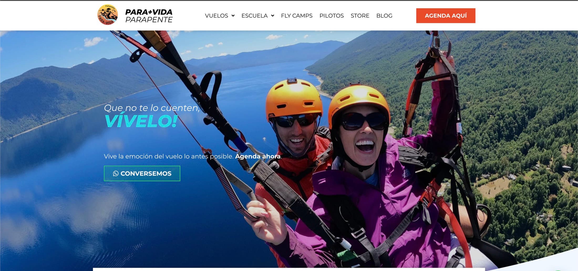 Para Vida Parapente website screenshot